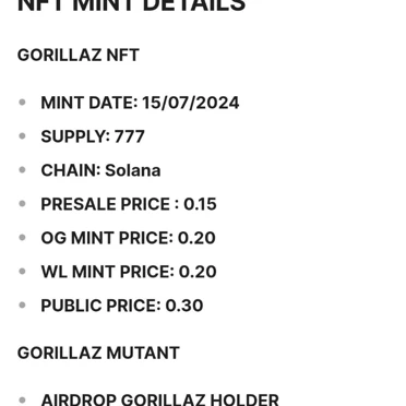 Gorillaz: Mint Public Sale